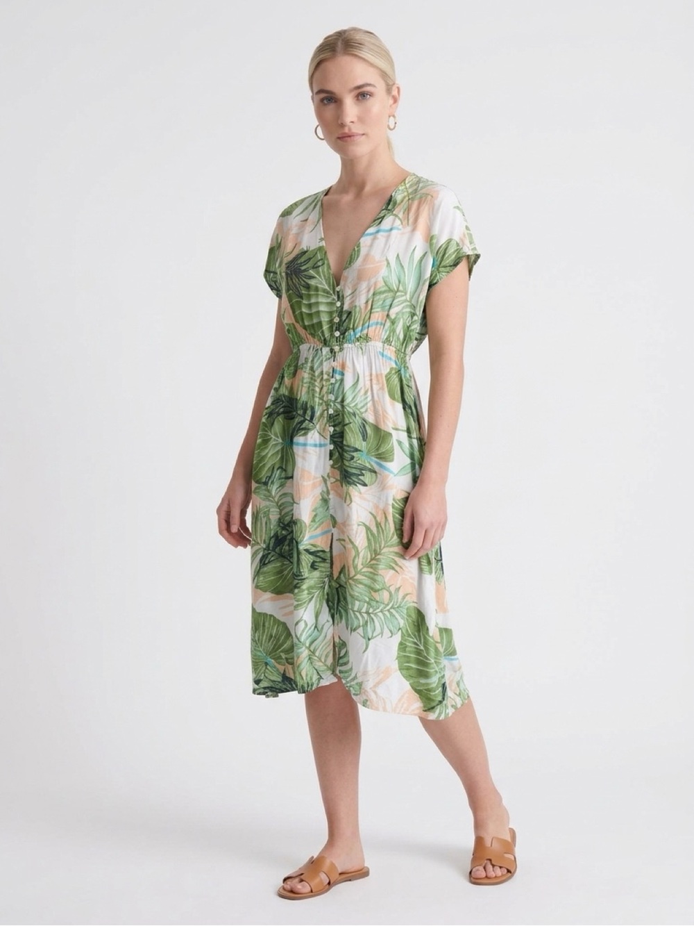 Label of Love Floral Dress in Green & White